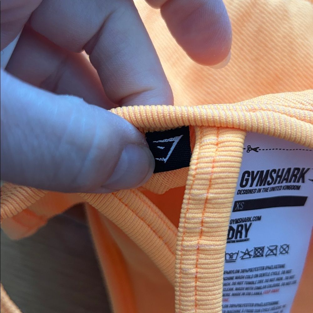 Gymshark Ultra Seamless Orange Sports Bra Women Size XS Strappy Back Activewear - Picture 7 of 7